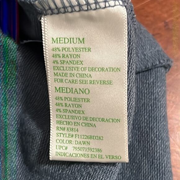 Green Tea Blue & Pink Tie Dye Knit Tunic Top Woman Size Medium V-Neck - Picture 8 of 9